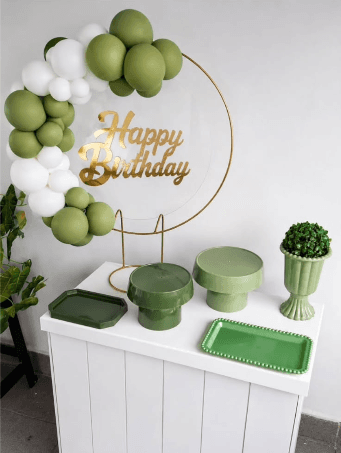 Decoração verde Happy Birthday